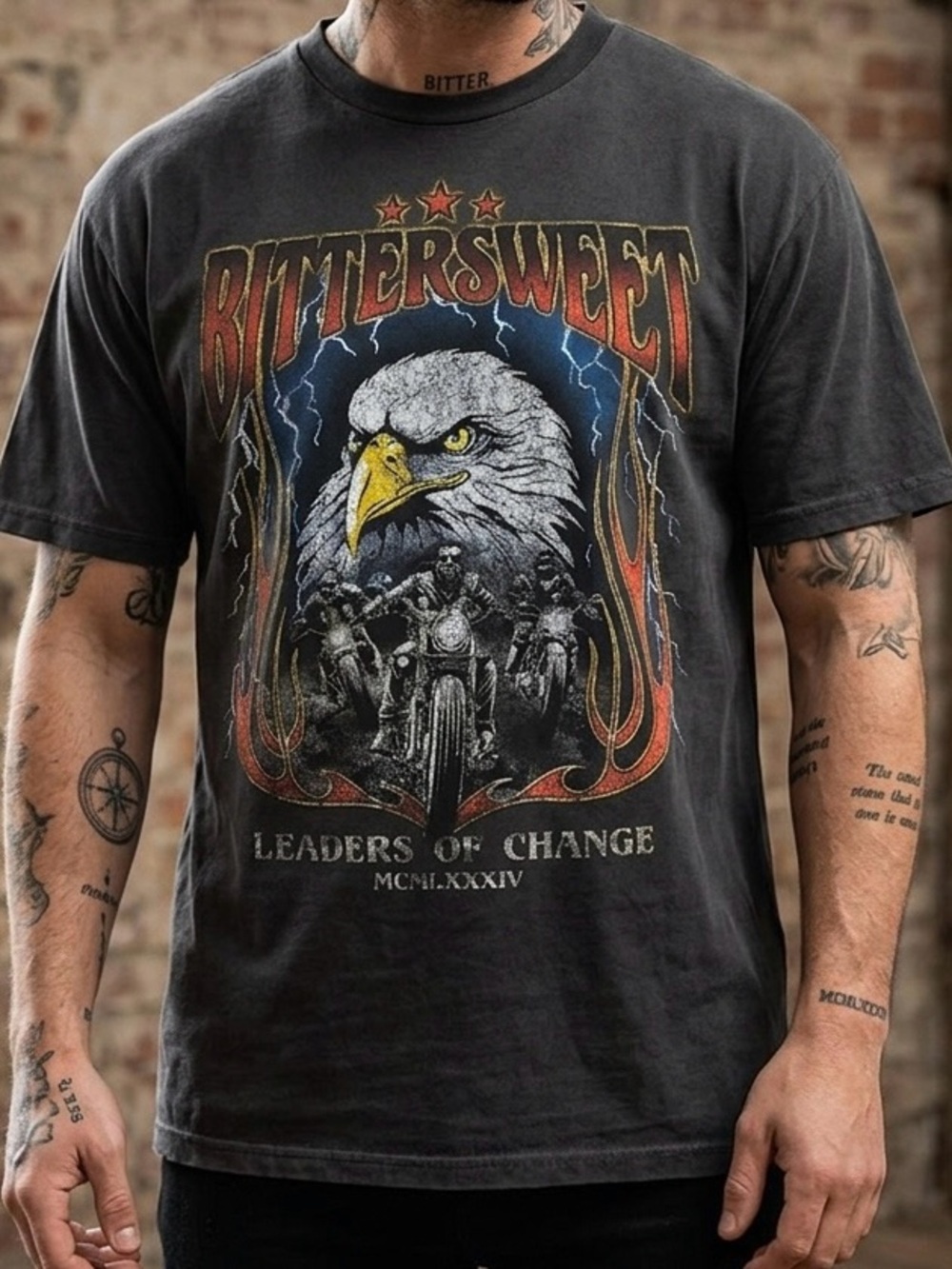Bittersweet Leaders of Change Short Sleeve Tee Shirt in Black Sz XL X-Large NEW